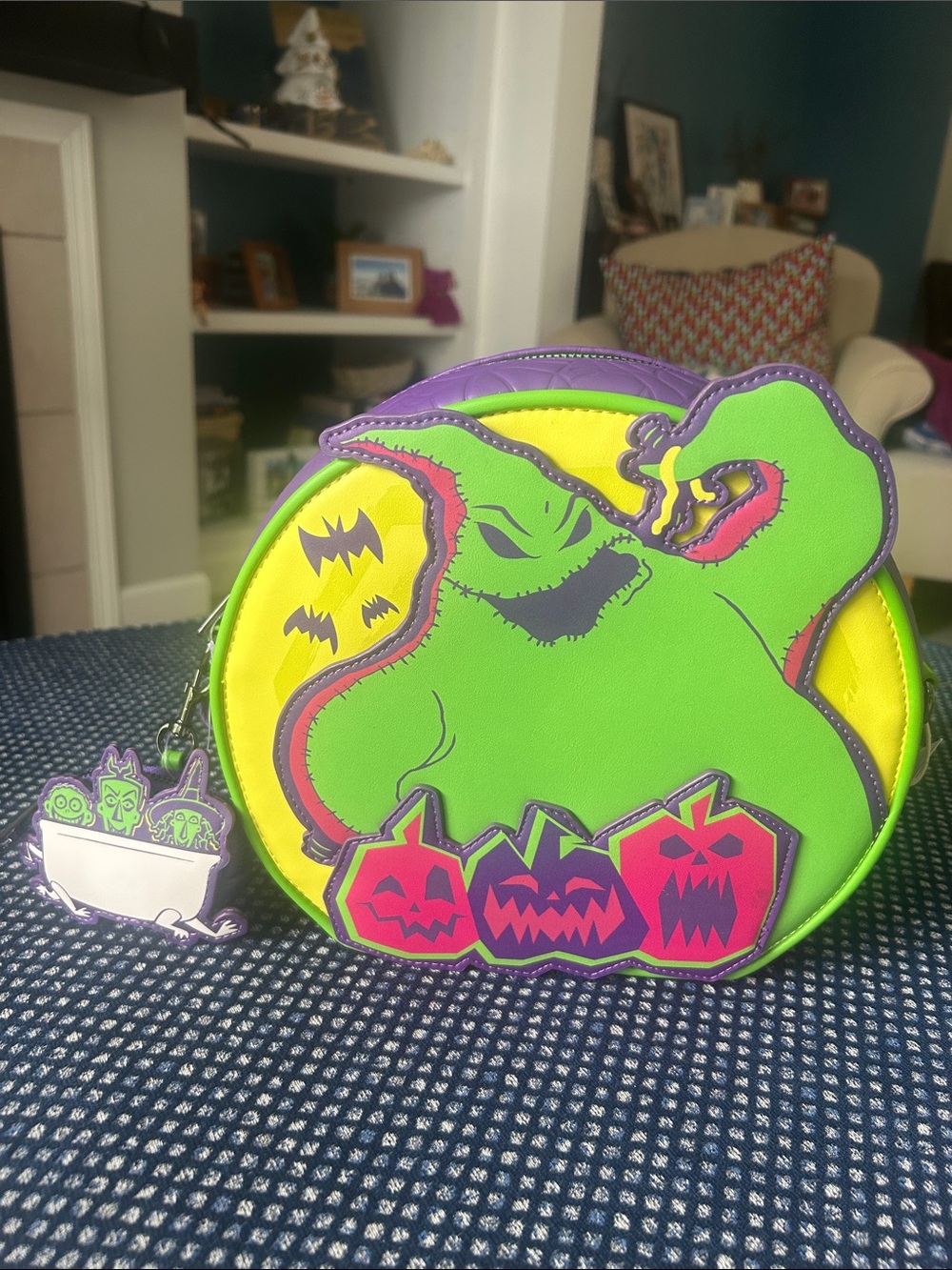 Green Oogie Boogie Pumpkin Crossbody Convertible Bag